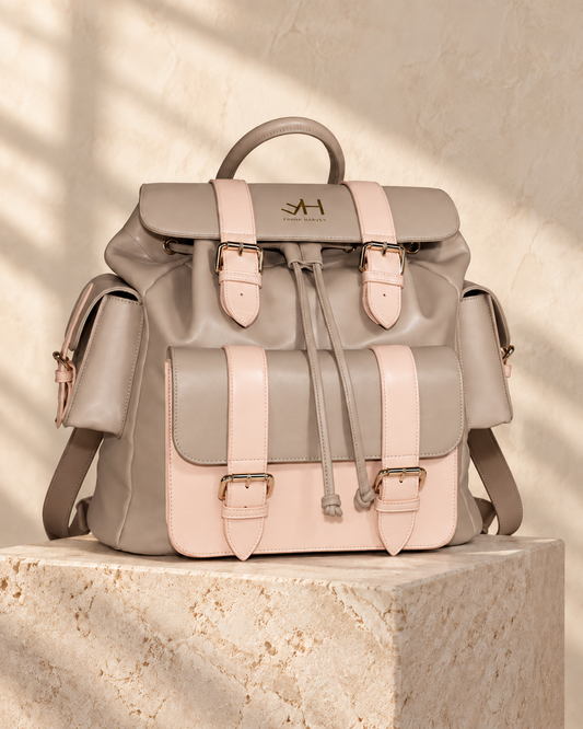 Frank Harvey Spacious Backpack in warm editorial studio light